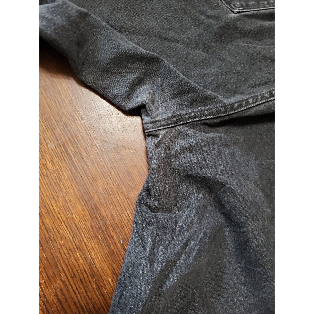 Vintage 80s Wrangler 13MWZWK Black Cowboy Cut Jeans Made in USA 42x32 Distressed - Picture 8 of 16